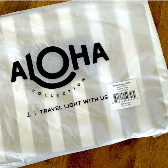 🌸 ALOHA COLLECTION Small Le Stripe Creme/ Dune🌸 - Picture 2 of 2